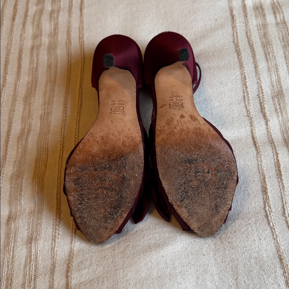 Nina Burgundy Bow Heels - Picture 4 of 5